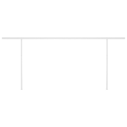 Manual Retractable Awning with Posts 6x3.5 m Blue and White