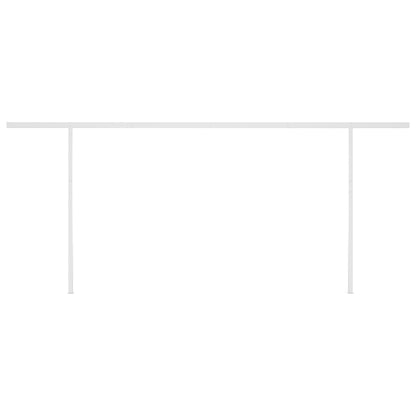 Manual Retractable Awning with LED 6x3.5 m Blue and White