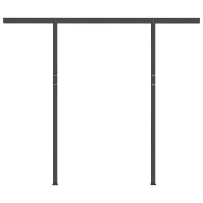 Manual Retractable Awning with LED 3x2.5 m Blue and White