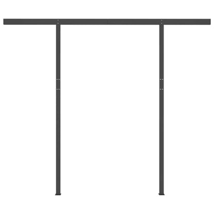 Manual Retractable Awning with LED 3x2.5 m Orange and Brown