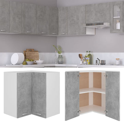 Hanging Corner Cabinet Lyon Concrete Grey 57x57x60 cm Engineered Wood