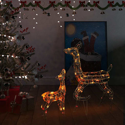 Acrylic Reindeer Family Christmas Decoration 160 LED Colourful