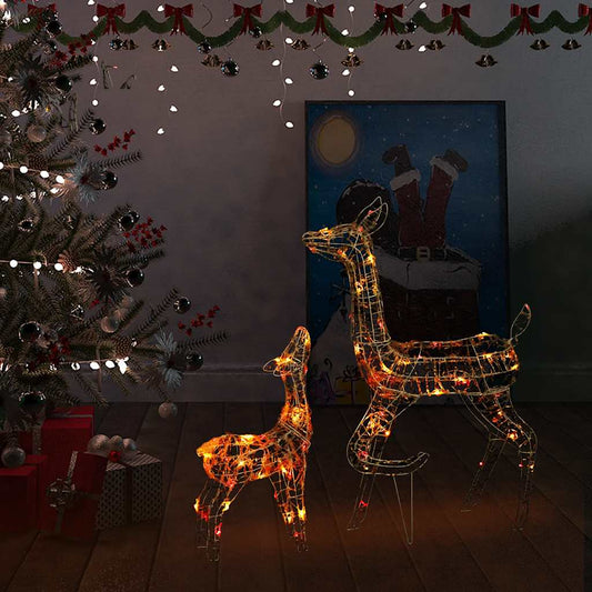 Acrylic Reindeer Family Christmas Decoration 160 LED Colourful