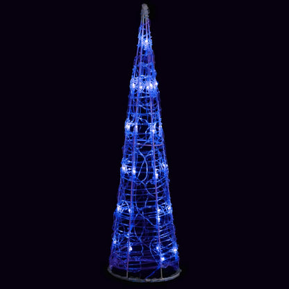 Acrylic Decorative Pyramid LED Light Cone Blue 60 cm
