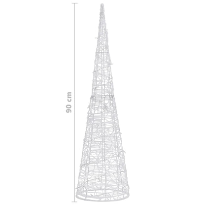 Acrylic Decorative Pyramid LED Light Cone Blue 90 cm