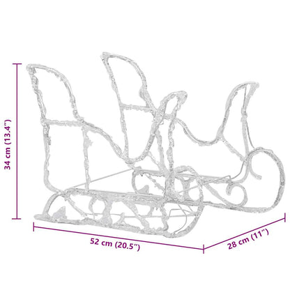 Reindeers & Sleigh Christmas Decoration 160 LEDs 130 cm Acrylic