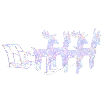 Reindeers & Sleigh Christmas Decoration 280x28x55 cm Acrylic