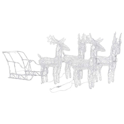 Reindeers & Sleigh Christmas Decoration 280x28x55 cm Acrylic