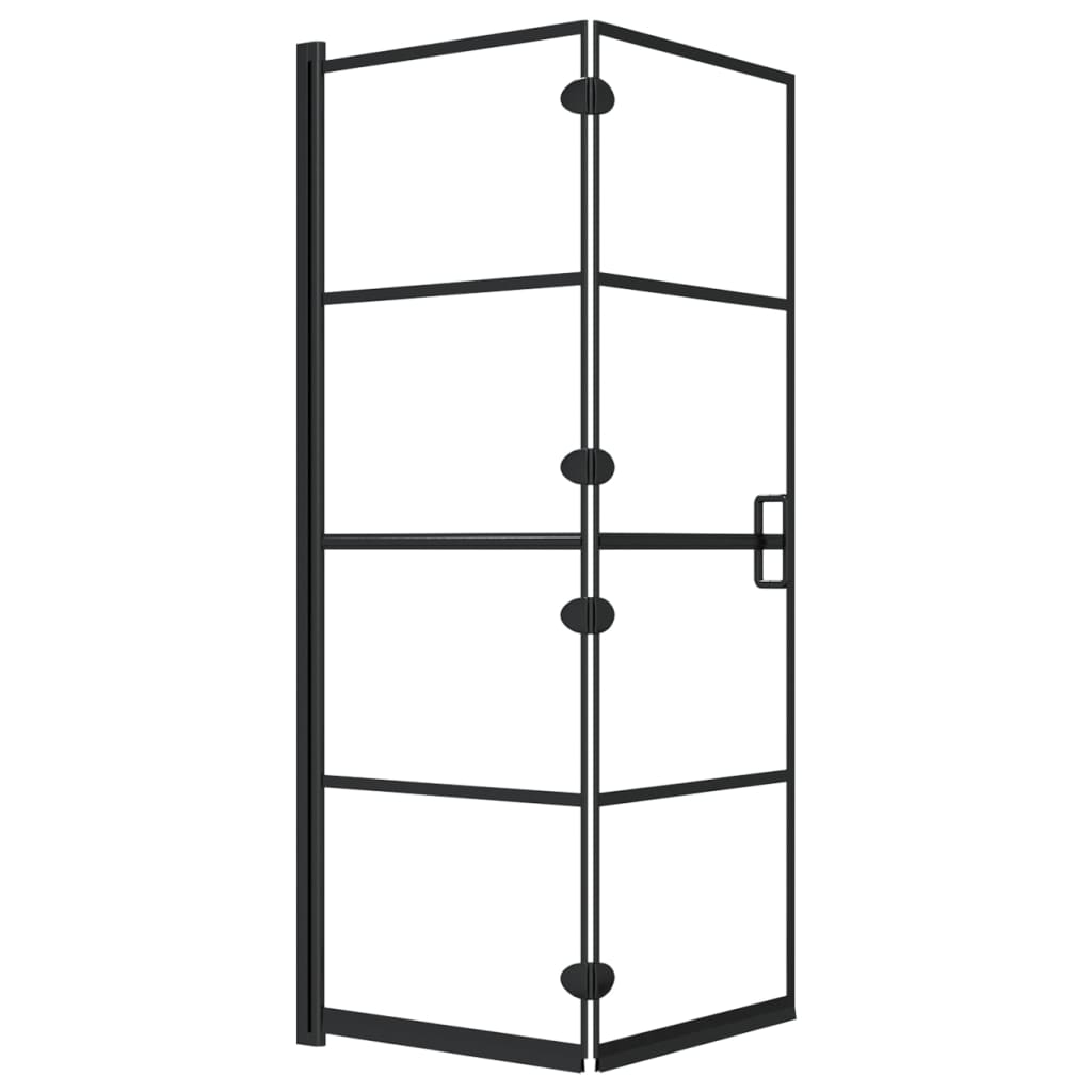 Folding Shower Enclosure ESG 100x140 cm Black