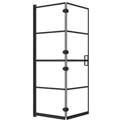 Folding Shower Enclosure ESG 100x140 cm Black