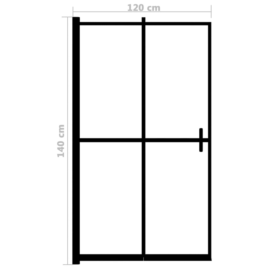 Folding Shower Enclosure ESG 120x140 cm Black