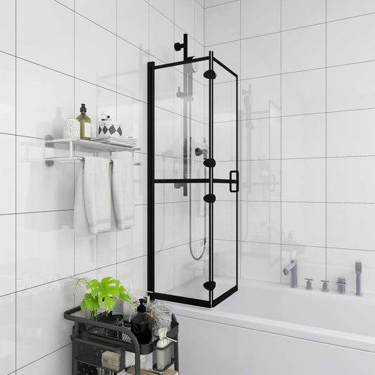 Folding Shower Enclosure ESG 120x140 cm Black