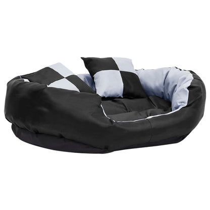 Reversible & Washable Dog Cushion Grey and Black 85x70x20 cm