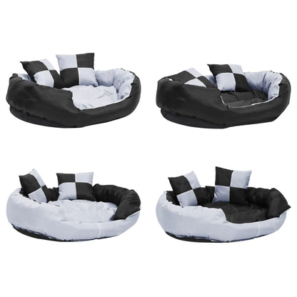 Reversible & Washable Dog Cushion Grey and Black 85x70x20 cm