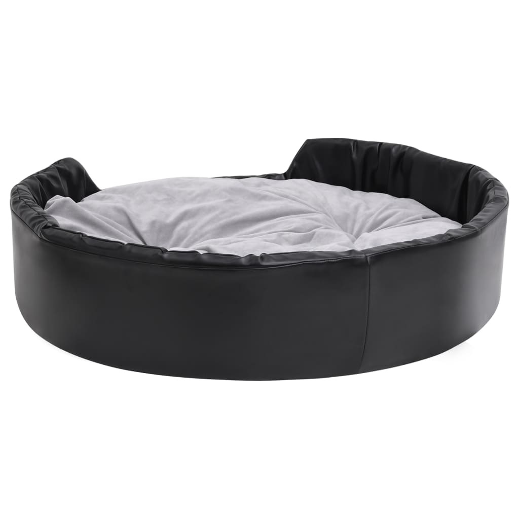 Dog Bed Black and Grey 99x89x21 cm Plush and Faux Leather