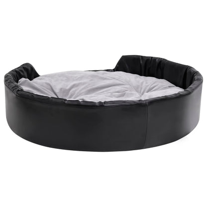 Dog Bed Black and Grey 99x89x21 cm Plush and Faux Leather
