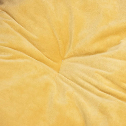 Dog Bed Black and Yellow 99x89x21 cm Plush and Faux Leather