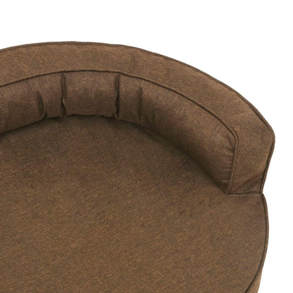 Ergonomic Dog Bed Mattress 75x53 cm Linen Look Brown
