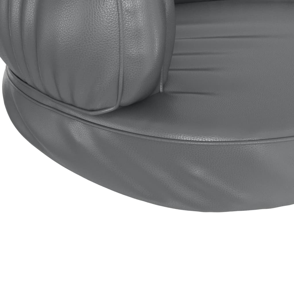 Ergonomic Foam Dog Bed Grey 75x53 cm Faux Leather