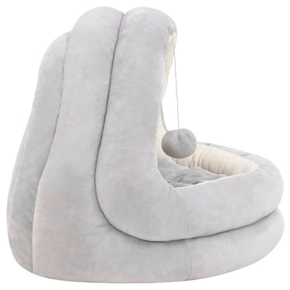 Cat Bed 50x50x45 cm Grey and Cream
