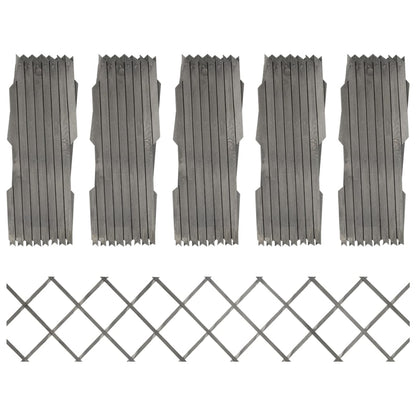 Trellis Fences 5 pcs Grey Solid Firwood 180x30 cm