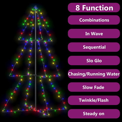 Christmas Cone Tree 200 LEDs Indoor and Outdoor 98x150 cm