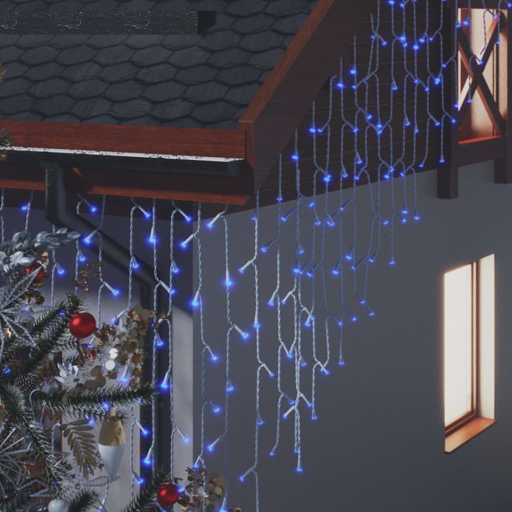 LED Curtain Icicle Lights 10m 400 LED Blue 8 Function