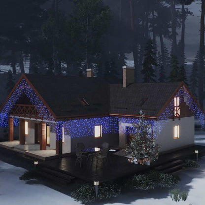 LED Curtain Icicle Lights 10m 400 LED Blue 8 Function
