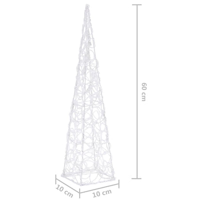 Acrylic Decorative LED Light Cone Cold White 60 cm