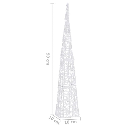 Acrylic Decorative LED Light Cone Warm White 90 cm