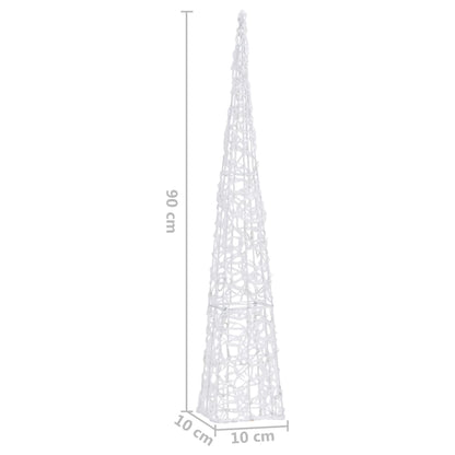 Acrylic Decorative LED Light Cone Blue 90 cm