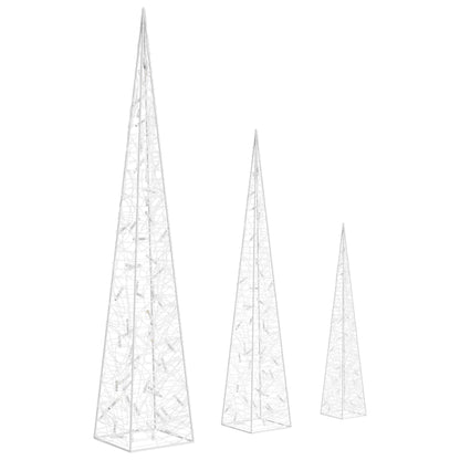 Acrylic Decorative LED Light Cone Set Blue 60/90/120cm