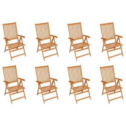 Reclining Garden Chairs 8 pcs Solid Teak Wood