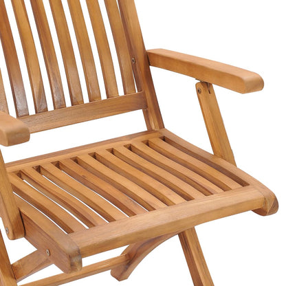 Folding Garden Chairs 6 pcs Solid Teak Wood