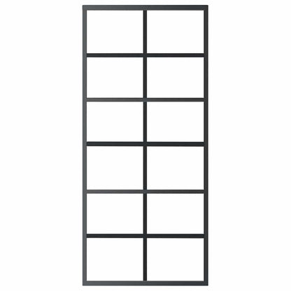 Sliding Door ESG Glass and Aluminium 90x205 cm Black