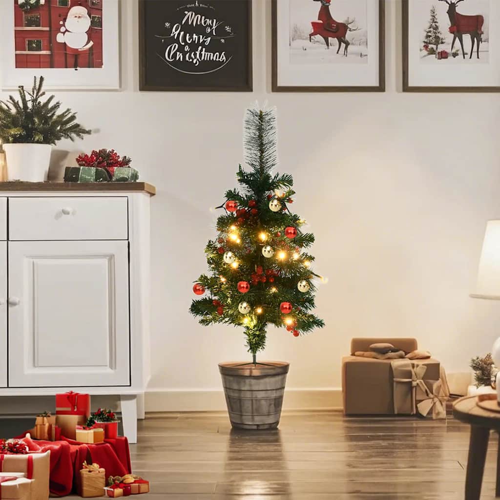 Artificial Pathway Pre-lit Christmas Tree 2 pcs 76 cm PVC