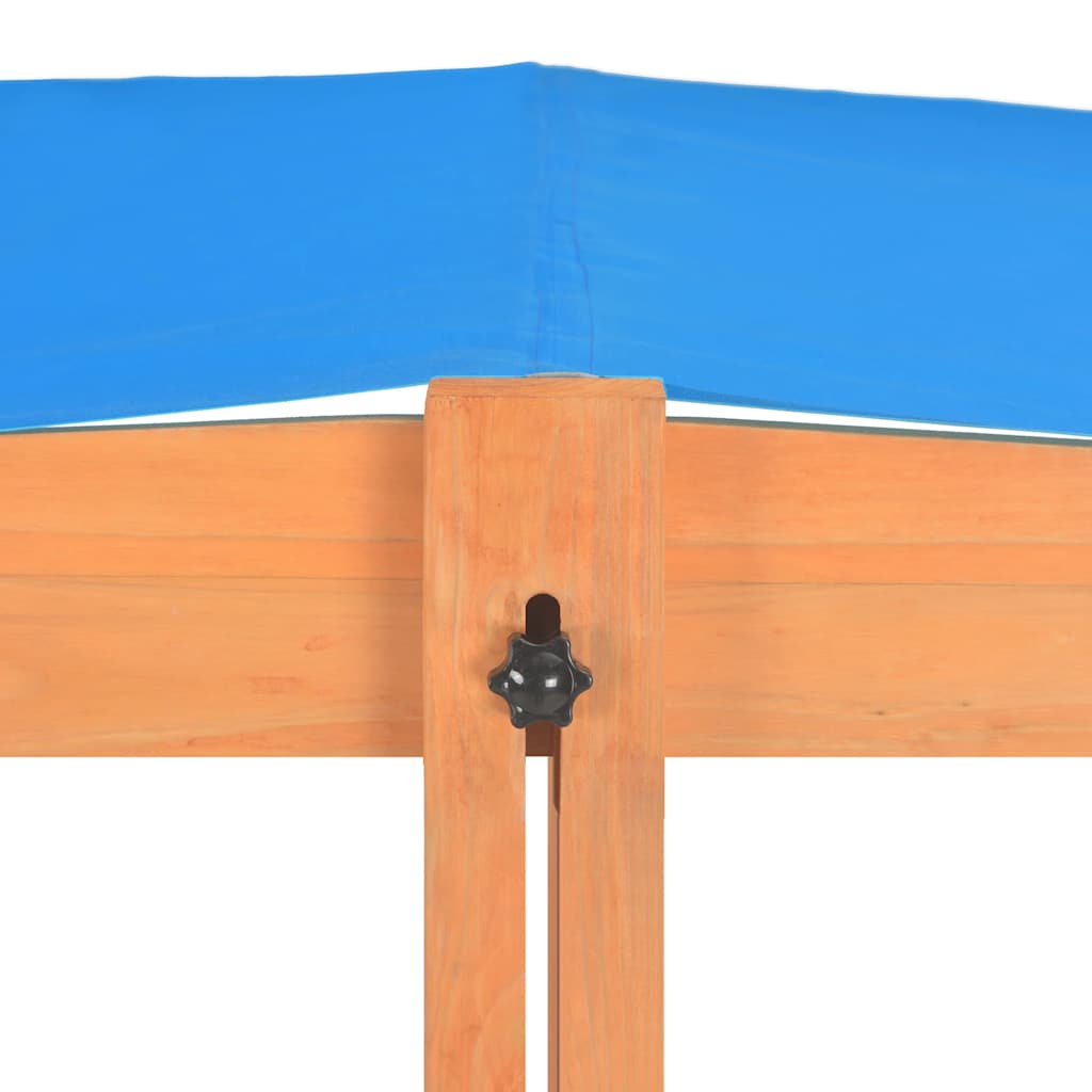 Sandbox with Adjustable Roof Firwood 115x115x115 cm