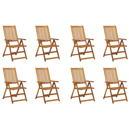Folding Garden Chairs 8 pcs Solid Acacia Wood
