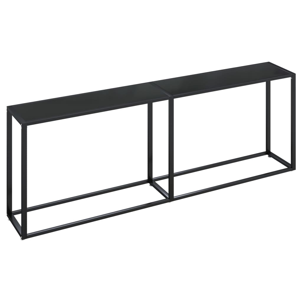 Console Table Black 220x35x75.5cm Tempered Glass