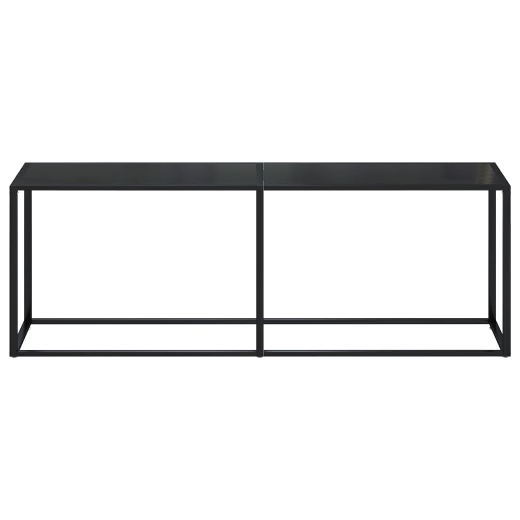 Console Table Black 220x35x75.5cm Tempered Glass