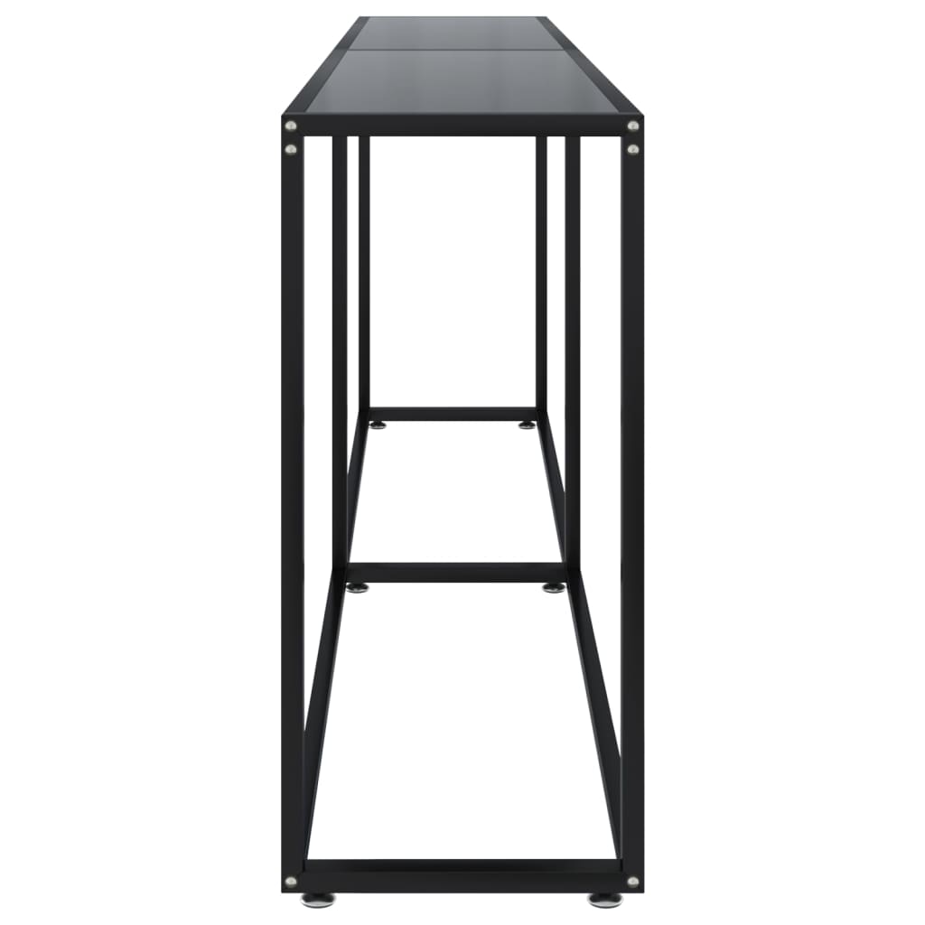 Console Table Black 220x35x75.5cm Tempered Glass