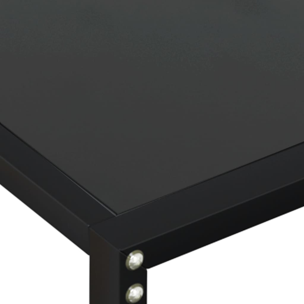 Console Table Black 220x35x75.5cm Tempered Glass