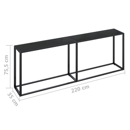 Console Table Black 220x35x75.5cm Tempered Glass