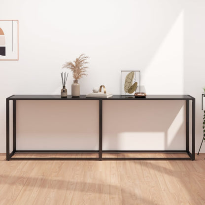 Console Table Black 220x35x75.5cm Tempered Glass