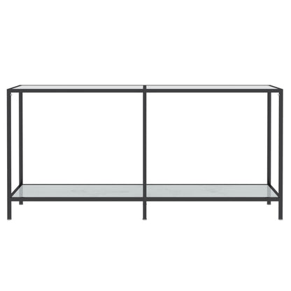 Console Table White 160x35x75.5 cm Tempered Glass