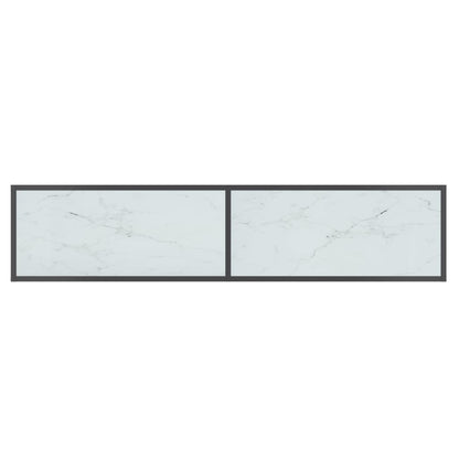 Console Table White 160x35x75.5 cm Tempered Glass