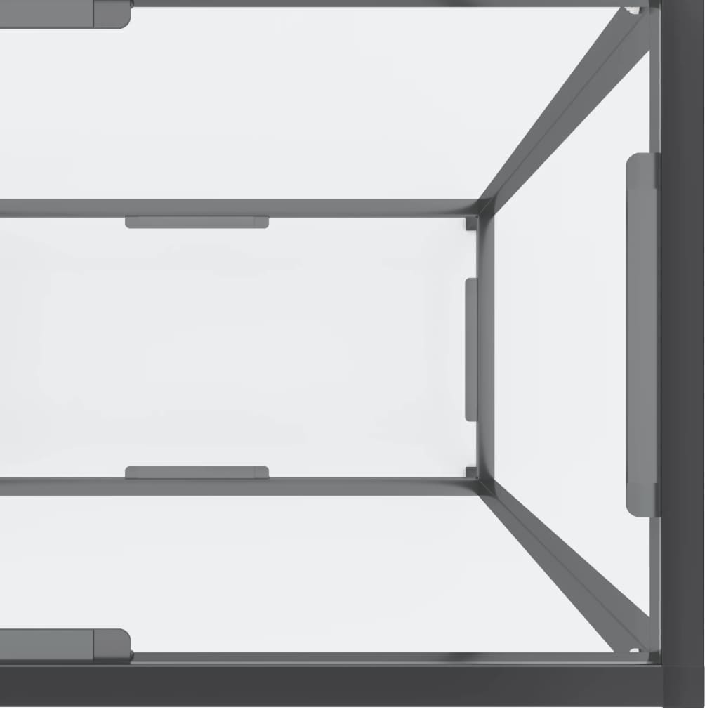 Console Table Transparent 220x35x75.5 cm Tempered Glass