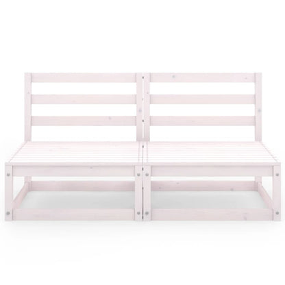 Garden 2-Seater Sofa White Solid Pinewood