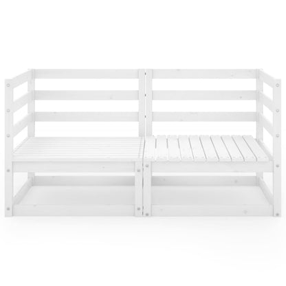 Garden 2-Seater Sofa White Solid Pinewood