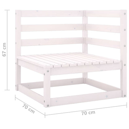 Garden 2-Seater Sofa White Solid Pinewood